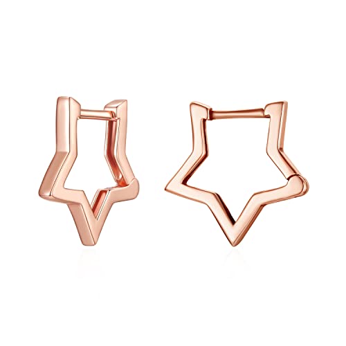 Boucles d'oreilles créoles étoiles Qings en argent 925 pour cartilage