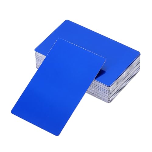Cartes de visite metalliques PATIKIL bleu 0.8mm gravure laser aluminium anodise