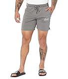 UFC Men’s Elastic Waist Shorts Without Brief – Stretchable Polyester – Drawstring Closure – Zippered Pocket Pewter XL 7