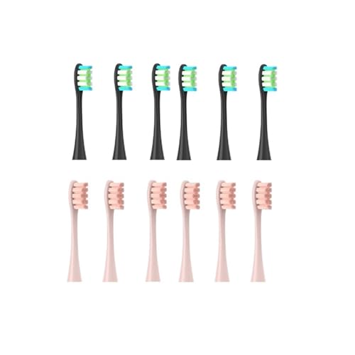 ���u���V�w�b�h�AOclean �ƌ݊�������A12 �� Sonic Soft Electric Cleaning Fit X PRO Z1 F1 One Air 2 SE(6 black 6 pink)