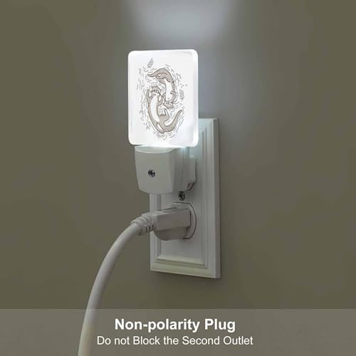 Image of LED Night Light,Funny Couple Otter LED Night Light Plug into Wall with Dusk to Dawn Light Sensor White Energy Efficient Nightlight for Bedroom Bathroom Hallway Living Room Kitchen