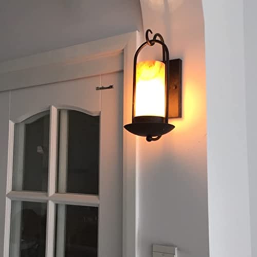 Lámparas de pared con pantalla de mármol y hierro forjado para interiores 4