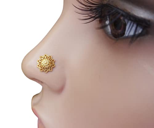 TheEthnicjewels - Golden Filigree Nose Ring, Indian Nose Ring, Gold Nose Ring, Unique Nose Rings, 14k Gold Nose Ring, Filigree Nose Stud, Nose Rings For Women TheEthnicjewels - Golden Filigree Nose Ring, Indian Nose Ring, Gold Nose Ring, Unique Nose Rings, 14k Gold Nose Ring, Filigree Nose Stud, Nose Rings For Women