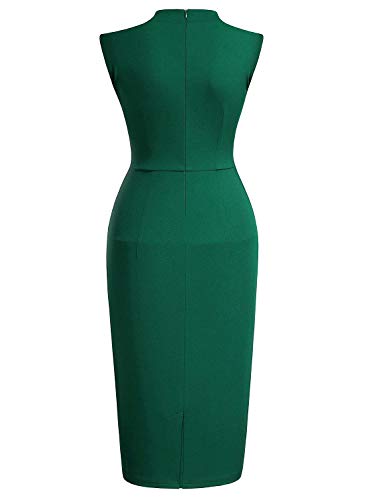 Image of Miusol Women's Retro 1950s Style Half Collar Ruffle Cocktail Pencil Dress