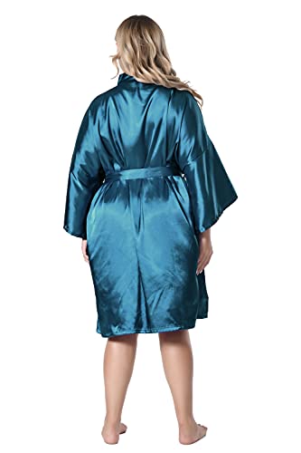 Image of EPLAZA Women Silky Satin Robe Wedding Bridal Party Bride Bridesmaid Robes Kimono Loungewear Dressing Gowns