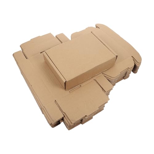NULYLU Cajas de Cartón Corrugado Antistáticas 20X14X4 CM Pack de 20 Piezas Resistentes para Embalaje Exprés y Almacenamiento en Mudanzas y Oficina