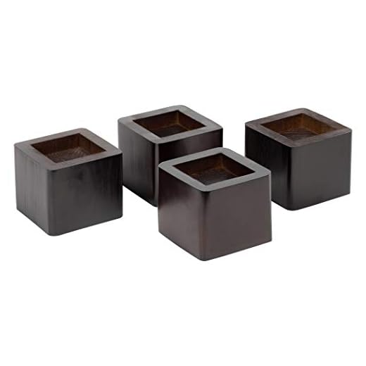 Richards Homewares Wooden Adjustable Lifters – 2.75 inch Furniture Riser Lifts – Heavy Duty 1300 lbs. Capacity for Beds, Couch, Desk, Table, etc Set of 4, Espresso Wood (Pack of 4)