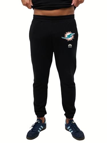 OOSC Mens Miami Dolphins Sweatpants, Black, 3XL EU