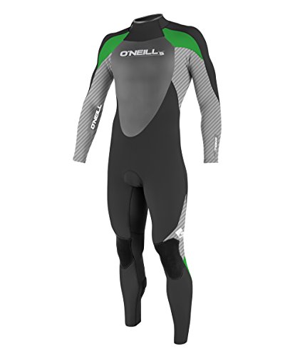 O'Neill Wetsuits Youth Epic 3/2 mm Full Suit, Black/Carbonflint/Clean Green, 14