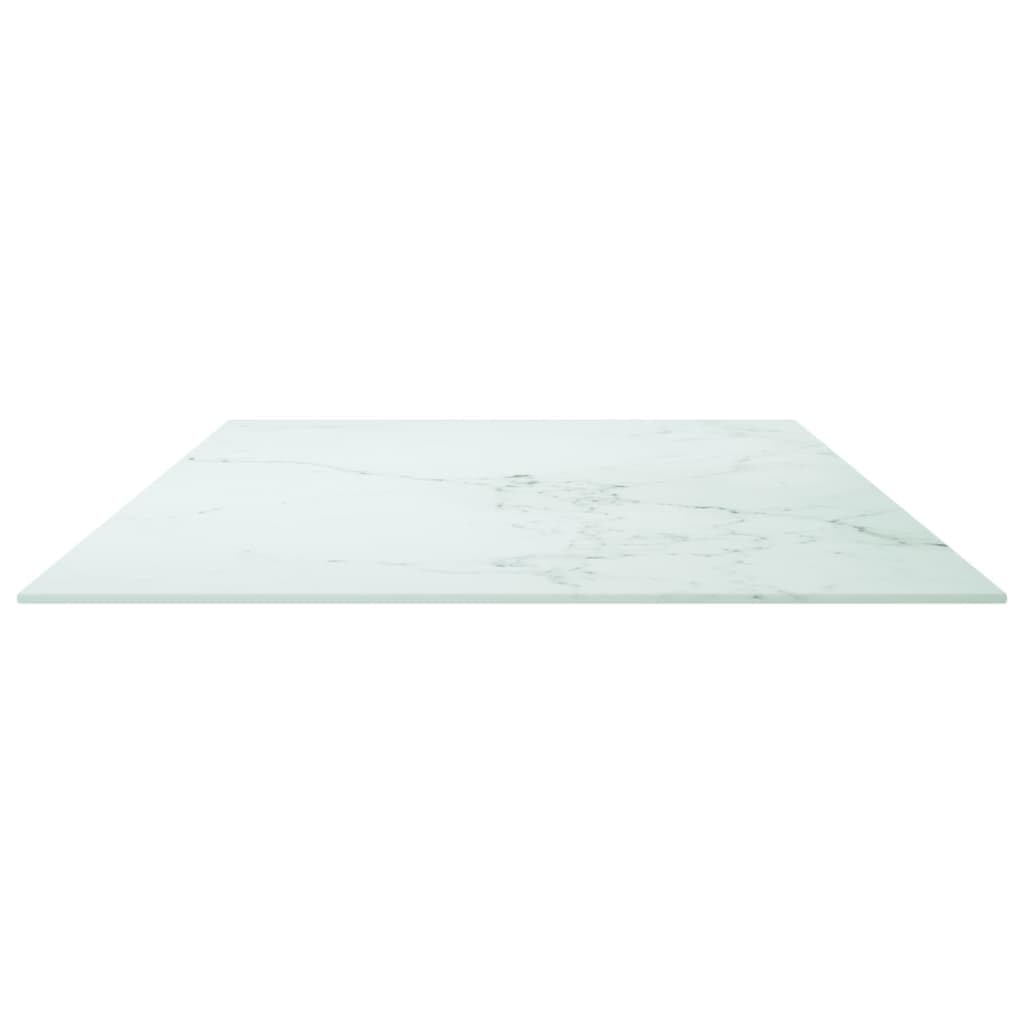 vidaXL Dessus de Table de Remplacement Rechange Dessus de Table de Salle à Manger Jardin Extérieur Blanc 120x65 cm 8 mm Verre Trempé