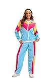 Tissu de qualité supérieure : ce costume des années 80 est fabriqué en 100 % polyester, très doux et flexible, confortable à porter. Ni serré, ni irritant, ni chaud. Les vêtements de sport sont conçus avec un thème confortable et décontracté. Le pantalon de survêtement est doté d'une taille élastique qui assure un ajustement confortable et vous permet de célébrer sans contrainte.
