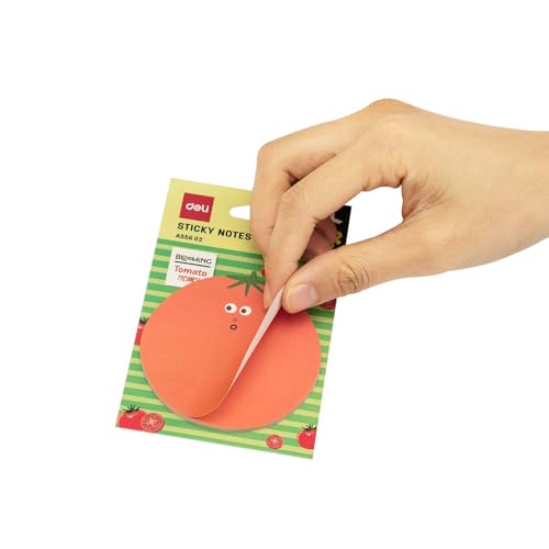 Image of Deli EA55602 Fruit Design Sticky Notes | 3 inchx3 inch Size Self Adhesive Sticky Notes, 30 Sheets Each (Pack of 4)