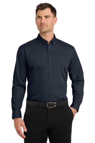 Image of Port Authority Men's Long Sleeve Carefree Button-Down Poplin Shirt