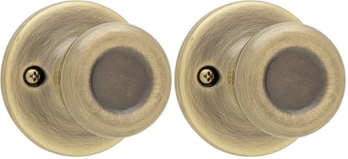 Image of Kwikset 94880-572 Tylo Door Knob, Dummy, Antique Brass (Pack of 2)