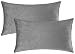 Mixhug Set of 2 Cozy Velvet Rectangle Decorative Throw Pillow Covers for Couch and Bed, Grey, 12 x 20 Inches