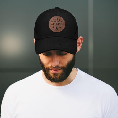 Image of Worlds Best Dad Ever Trucker Hat Fathers Day Birthday Gifts for Father Dad Papa Daddy from Daughter Son Baseball Cap