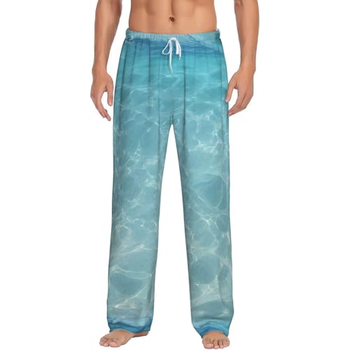 Pantalon pyjama flanelle homme doux imprimé marin à poches