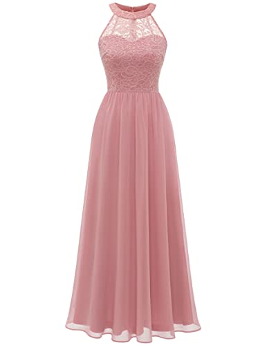 Wedtrend Bridesmaid Dress Halter Floral Lace Long...