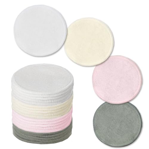 KEYRI 20 Piezas Desmaquillantes Reutilizables Almohadillas Ecológicas No Desechables Almohadillas De Bambú Orgánico Natural De Doble Capa Ultra Suave Para Todo Tipo De Piel (Redondo)
