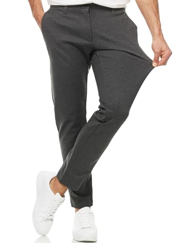 Indicode Herren Rodekro Performance Pants | Chinohose Herrenhose Super Stretch Stoffhose Bequeme Business Hose für Männer Charcoal Mix, 28/32