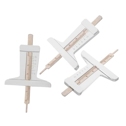 Unomor 3pcs Tire Tread Depth Truck Accessories Fitter Tools Accessories Tire Tread Gauge Depth Brake Service Tool Brake Measure Digital Micrometer Stainless Steel White