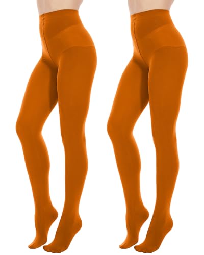 Image of Citystl Opaque Black Tights for Women, 80D Tummy Compression Plus Size Tights, Control Top Microfiber Pantyhose for women
