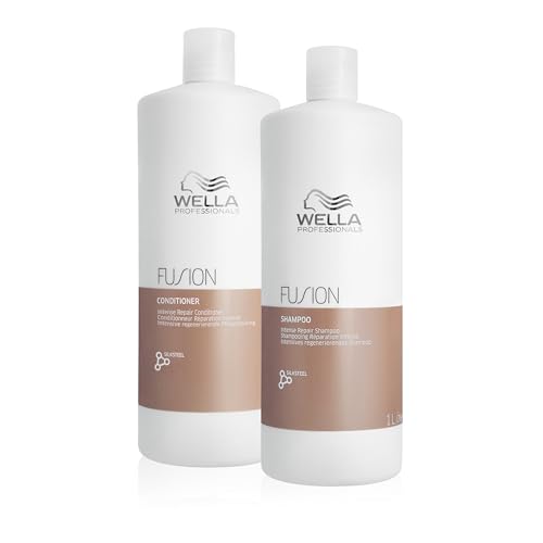 Wella Professionals Pack Fusion, Reparación Intensa, Cabello Dañado, Champú (1L) + Acondicionador (1L)