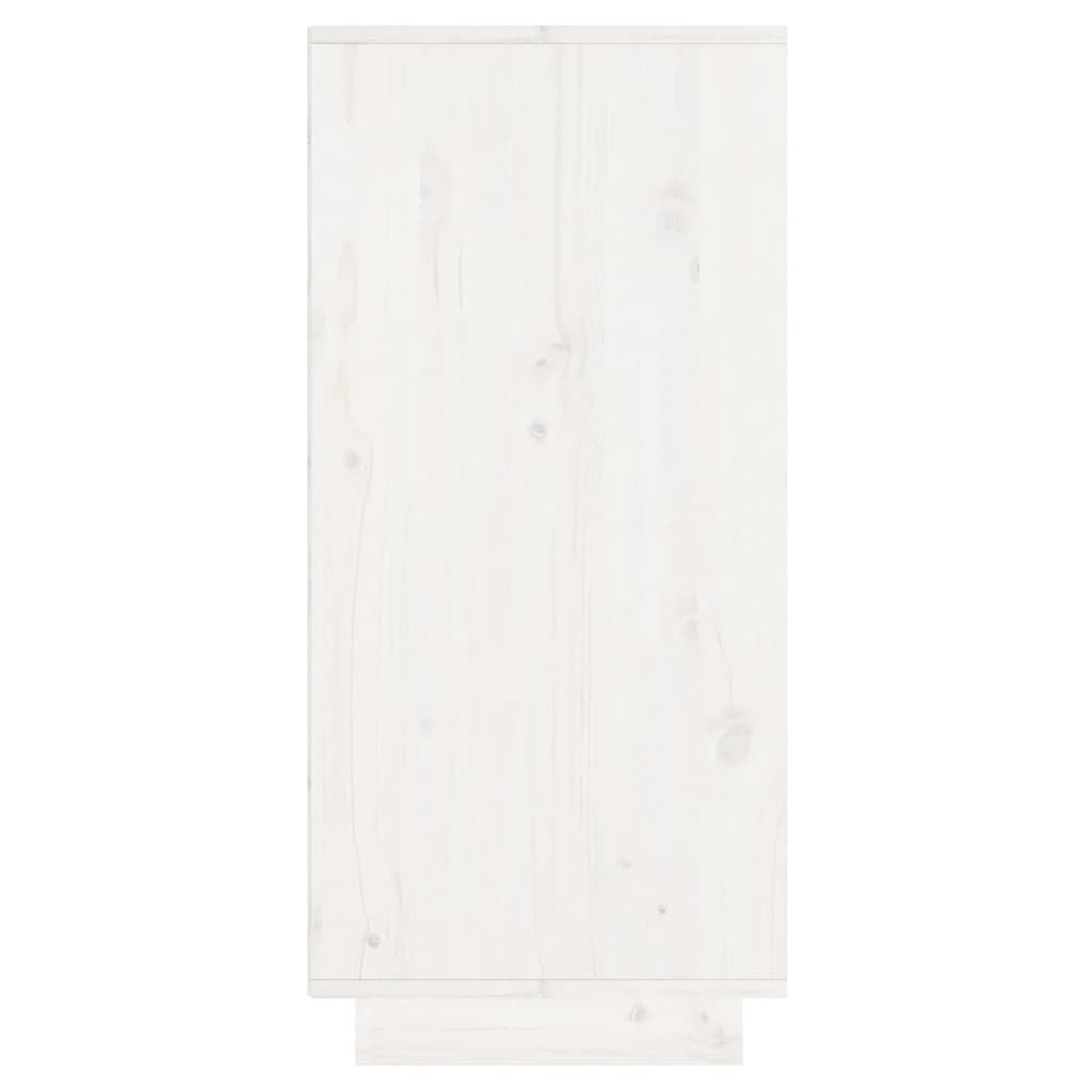 vidaXL Aparador Entrada Acento Pasillo Vestíbulo Recibidor Auxiliar Decoración Dormitorio Salón Mueble de Madera Maciza de Pino Blanco 60x34x75 cm