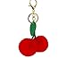 Ogquaton Rote Kirsche Plüsch PU Charme Schmuck Schlüsselbund Mode Rucksack Handwerk Hängen Ornament Anhänger Dekoration Schlüsselanhänger Handtasche Zubehör 1 STÜCKE Beste Wahl