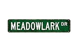 Meadowlark - Letrero de metal vintage de metal retro para bar, pub, decoración de pared, letrero de lata de 10 x 40 cm