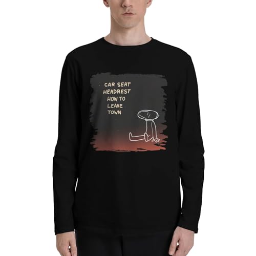 Car Seat Headrest Men's Long Sleeve T-Shirt Graphic Crewneck Cotton Fashion T-Shirt Black