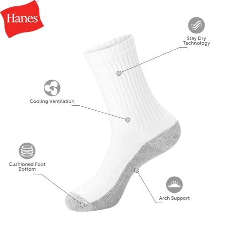 Cushioned Crew Socks With X-Temp, Moisture-Wicking Crew Socks, 12-Pair Pack, Shoe Sizes 12-14 - image 3