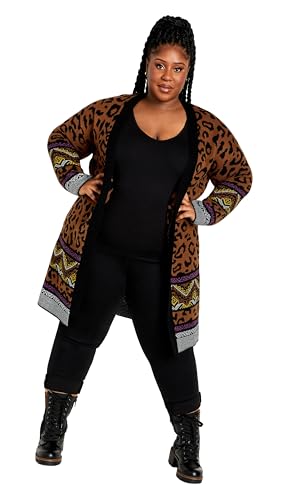 Image of Zim and Zoe Women's Zim&Zoe Plus Size Coatigan Lori Animal