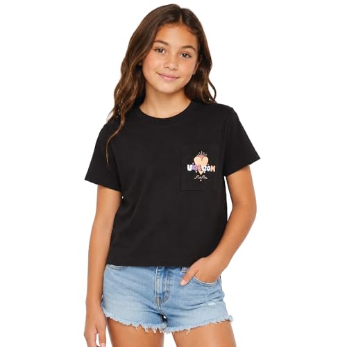 Image of Volcom Girls Shirts - Casual Crewneck Short Sleeve Graphic Tee Trendy Tops - Breathable Girls Summer Clothes