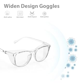 Safety Glasses for Women Men, 2Pack Safety Goggles Anti Fog, UV Protection Blue Light Blocking glasses Protective Eyewear