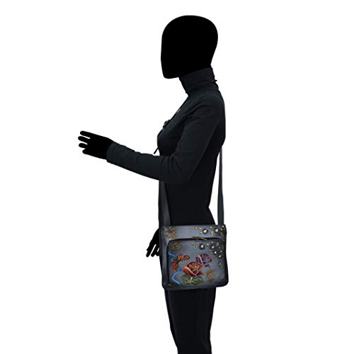 Anna by Anuschka Handpainted Leather Slim Shoulder Organizer #TOP11