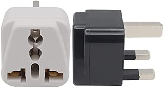 NUOE 2Pack UK Plug Adapter, 2 Pin European/US to 3 Pin UK Plug Adaptor For Shaver/Toothbrush/laptop, EU to UK Plug Adapter,USA to UK Plug Adapter