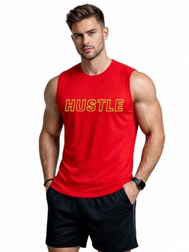 Image of 3Colours RGB Men's Active Wear Sleeveless Tank top, Gym Vest, Leisure wear CCUT Hustle