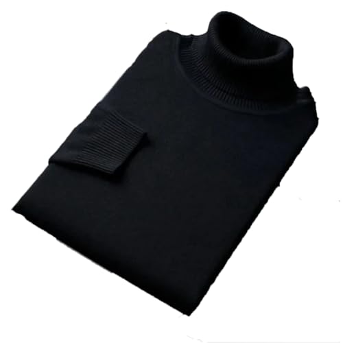 Men Slim Fit High Neck Sweater Knit Pullover Winter Solid Color Trendy Long Sleeve Jumper