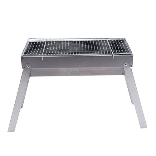 Yardwe Portable Charcoal Grill Stainless Steel Folding Barbecue Grill Tool for Outdoor Grilling Picnic Patio Backyard Camping Tailgating