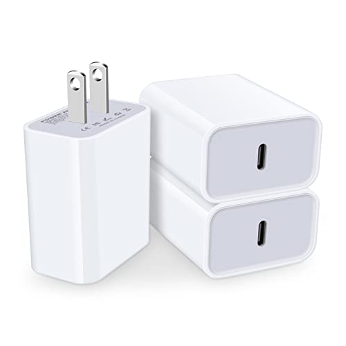 Pixel 8a Fast Charger, 3-Pack 20W USB C Charger Type C Wall Charger Block, USB C Power Adapter for Google Pixel 8 Pro 8 7a 7 Pro 7 6a 6 Pro 6 5 4a 4XL 3a 3XL 2XL, iPhone 15 Pro Max/14/13/12/Pro/Max
