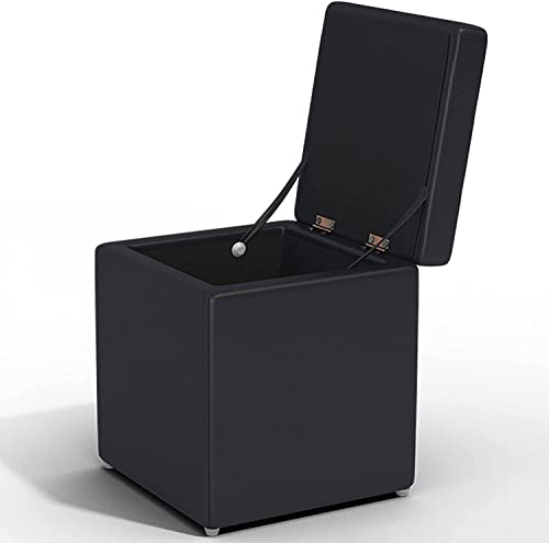 Repose-Pieds carré en tissu avec coffre de rangement de 30 cm pour salon et chambre