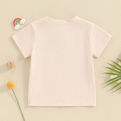 Image of Toddler Baby Boy Girl Short Sleeve Crew Neck T Shirt Pullover Sweatshirt Summer Basic Tee Solid Casual Clothes