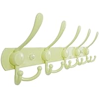 Dseap Coat Rack Wall Mounted - 5 Tri Hooks, Heavy Duty, Stainless Steel, Metal Coat Hook Rail for Coat Hat Towel Purse Robes Mudroom Bathroom Entryway, Yellow