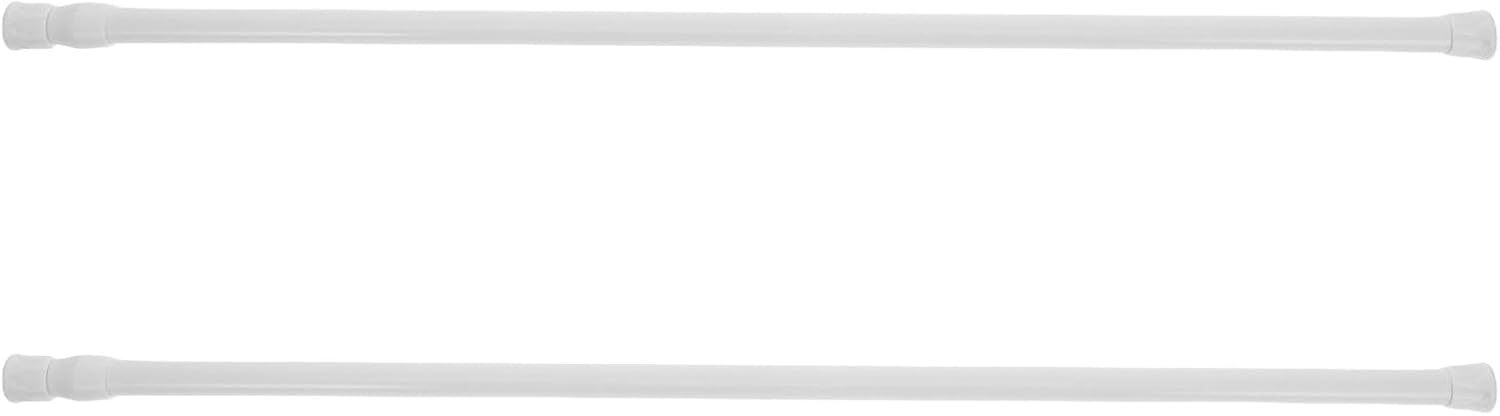 2pcs Adjustable Telescopic Curtain Rods 55-90cm White High Carbon Steel Tension Poles for Shower Door and Window Curtains Nail-free Installation Multipurpose Clothes and Rails