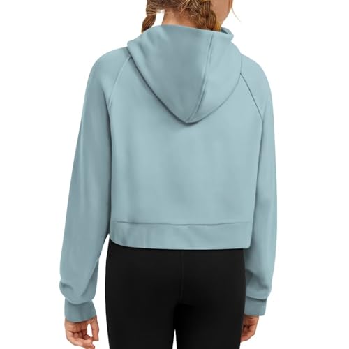 Cute Hoodies for Girls Graphic Sweatshirt Zip Up Hooded Pullover Outfits for Kids Fall Jackets with Pockets 5-143