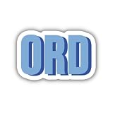ORD Chicago, Illinois Block Airport Code Sticker, Blue