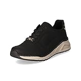 Rieker Femme Chaussures à Lacets M4903, Dame Chaussures Confortables,Semelle intérieure Amovible,Chaussure Basse Confort,Noir (Schwarz / 00),40 EU / 6.5 UK