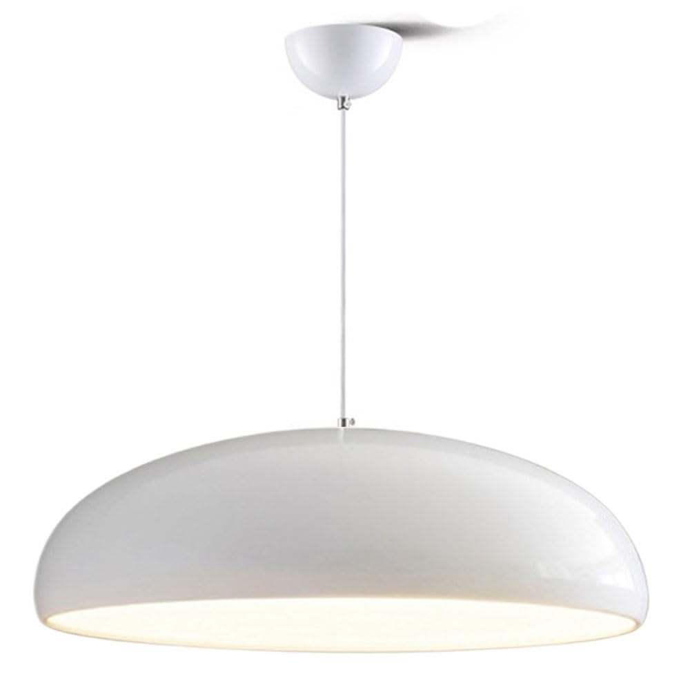 THAELY 60cm Orange Pendant Light Dome 1-Light Large Lampshade Mid Century Hanging Light Unique Metal Paint Ceiling Chandelier In Gloss Finish For Kitchen Island Dining Room Bar
