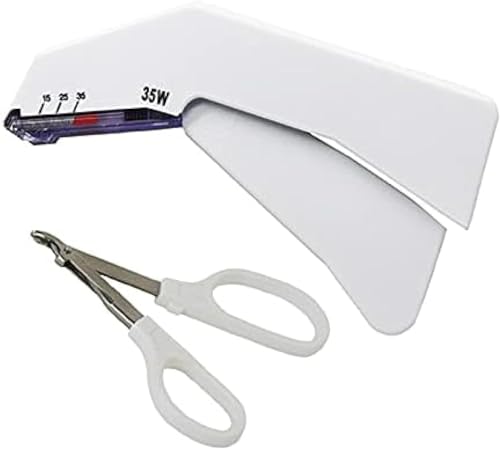 Générique Agrafeuse Cutanée Jetable avec 35 Fils Préchargés et Outil de Retrait D'agrafeuse, Kit de Pratique de Suture Chirurgicale de Premiers Secours, pour Entraînement d'urgence en Extérieur